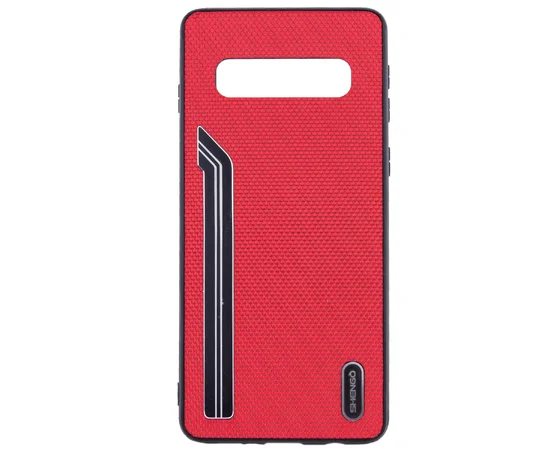 TPU чехол SHENGO Textile series для Samsung Galaxy S10 Красный