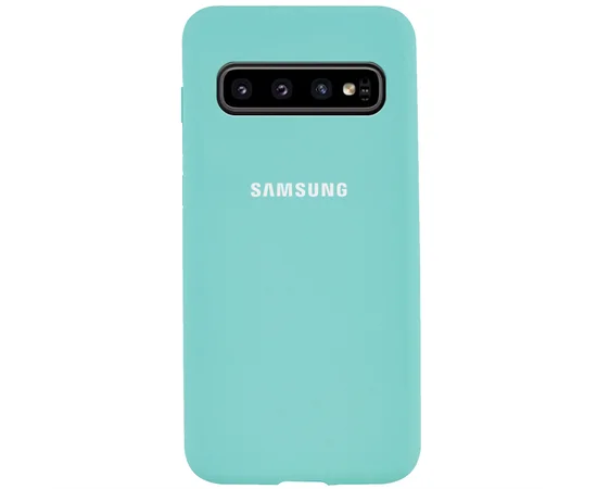 Чехол Silicone Cover Full Protective (AA) для Samsung Galaxy S10 Бирюзовый / Ice Blue