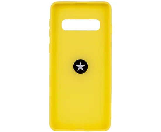 TPU чехол Summer ColorRing под магнитный держатель для Samsung Galaxy S10 Желтый