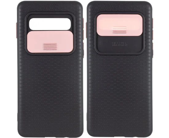 Чехол Camshield Black TPU со шторкой защищающей камеру для Samsung Galaxy S10 Черный / Rose Gold