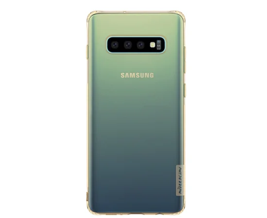 TPU чехол Nillkin Nature Series для Samsung Galaxy S10 Золотой (прозрачный)
