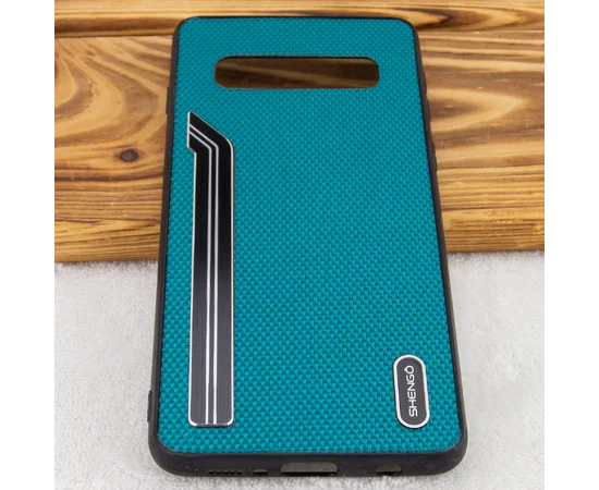 TPU чехол SHENGO Textile series для Samsung Galaxy S10 Зеленый