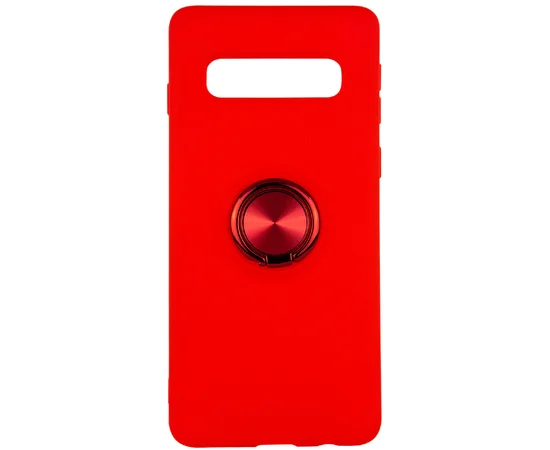 TPU чехол Summer ColorRing под магнитный держатель для Samsung Galaxy S10 Красный