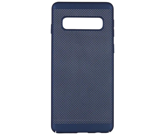 Ультратонкий дышащий чехол Grid case для Samsung Galaxy S10 Темно-синий