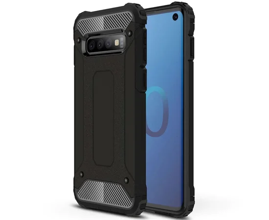 Бронированный противоударный TPU+PC чехол Immortal для Samsung Galaxy S10 Черный