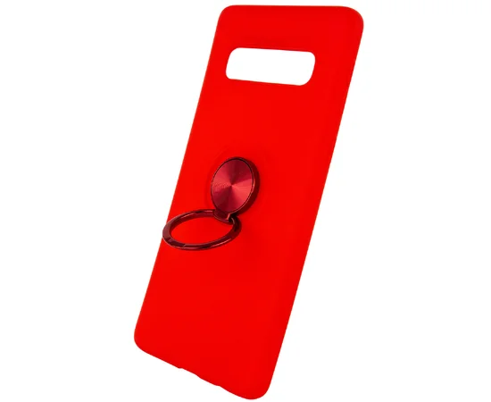 TPU чехол Summer ColorRing под магнитный держатель для Samsung Galaxy S10 Красный