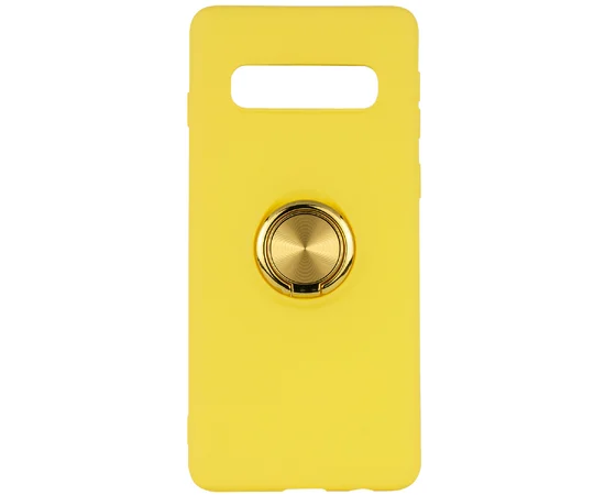 TPU чехол Summer ColorRing под магнитный держатель для Samsung Galaxy S10 Желтый