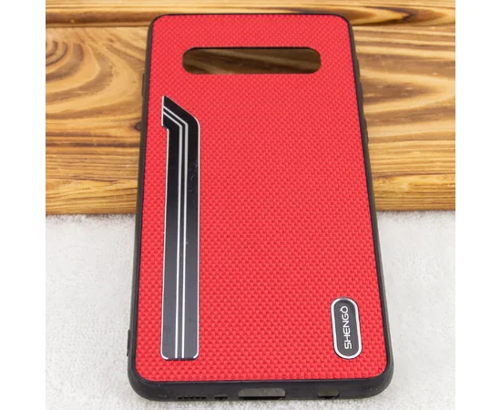 TPU чехол SHENGO Textile series для Samsung Galaxy S10 Красный