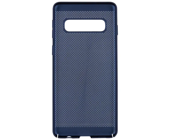 Ультратонкий дышащий чехол Grid case для Samsung Galaxy S10 Темно-синий