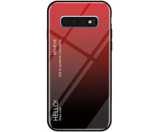 TPU+Glass чехол Gradient HELLO для Samsung Galaxy S10 Красный