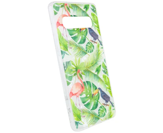 Накладка Glue Case Фламинго для Samsung Galaxy S10 Зеленый