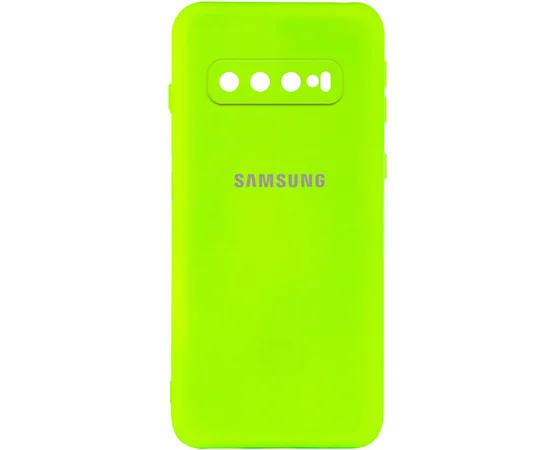 Чехол Silicone Cover My Color Full Camera (A) для Samsung Galaxy S10 Салатовый / Neon green