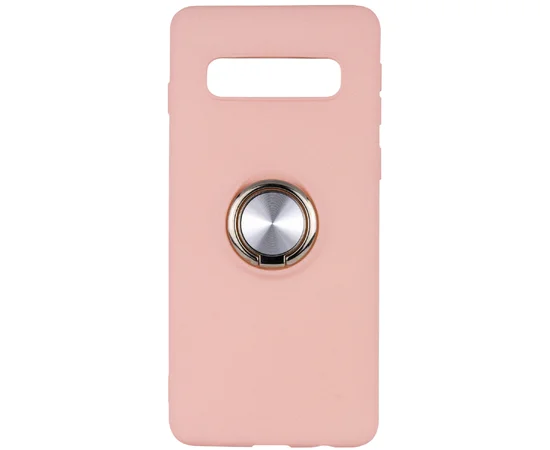 TPU чехол Summer ColorRing под магнитный держатель для Samsung Galaxy S10 Розовый