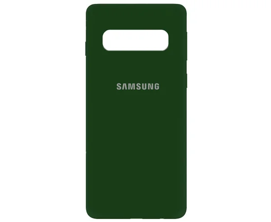 Чехол Silicone Cover My Color Full Protective (A) для Samsung Galaxy S10 Зеленый / Dark green