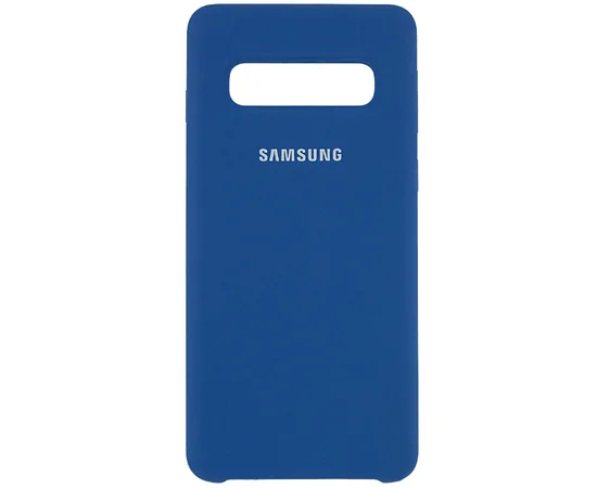 Чехол Silicone Cover (AA) для Samsung Galaxy S10 Синий / Navy Blue