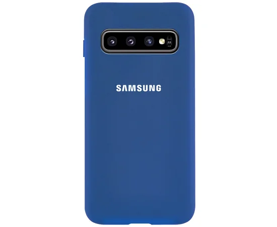 Чехол Silicone Cover Full Protective (AA) для Samsung Galaxy S10 Синий / Navy blue