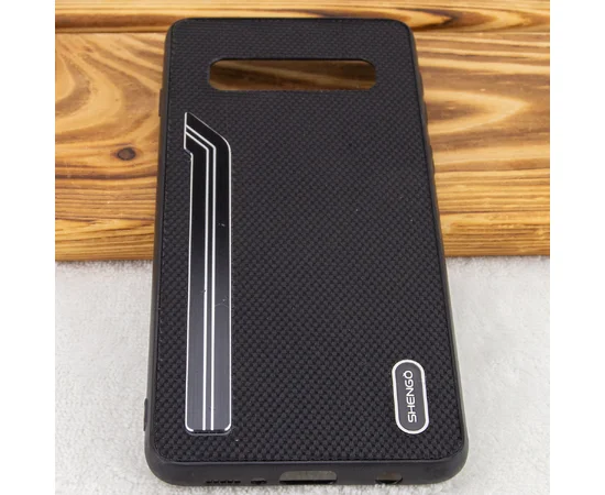 TPU чехол SHENGO Textile series для Samsung Galaxy S10 Черный