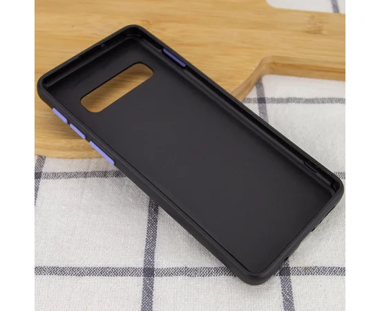 Чехол Camshield Black TPU со шторкой защищающей камеру для Samsung Galaxy S10 Черный / Сиреневый