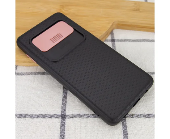 Чехол Camshield Black TPU со шторкой защищающей камеру для Samsung Galaxy S10 Черный / Rose Gold