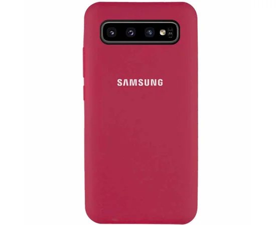 Чехол Silicone Cover Full Protective (AA) для Samsung Galaxy S10 Красный / Rose Red