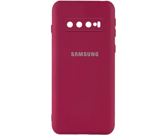 Чехол Silicone Cover My Color Full Camera (A) для Samsung Galaxy S10 Бордовый / Marsala