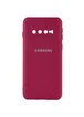 Чехол Silicone Cover My Color Full Camera (A) для Samsung Galaxy S10 Бордовый / Marsala