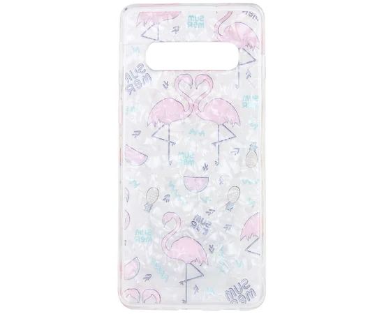 Накладка Glue Case Фламинго для Samsung Galaxy S10 Белый