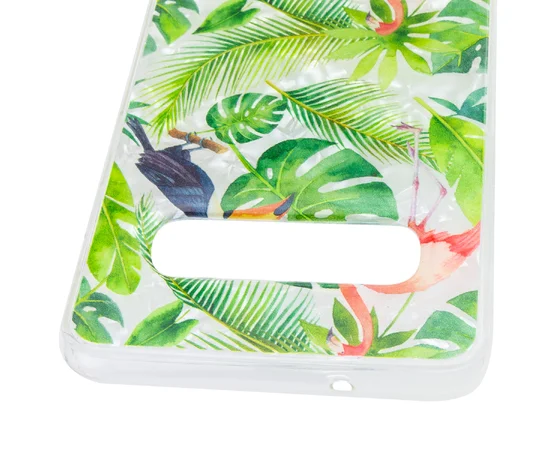 Накладка Glue Case Фламинго для Samsung Galaxy S10 Зеленый