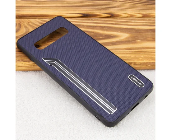 TPU чехол SHENGO Textile series для Samsung Galaxy S10 Синий