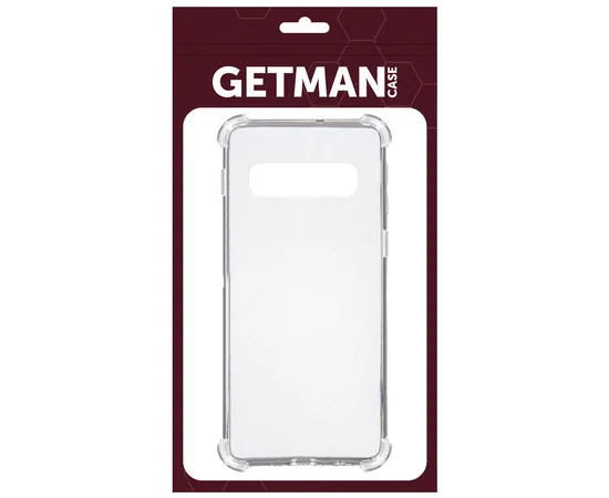 TPU чохол GETMAN Ease logo посилені кути для Samsung Galaxy S10 Безбарвний (прозорий)