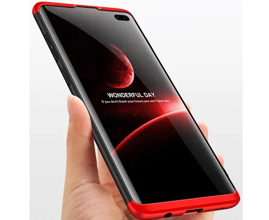 Пластиковая накладка GKK LikGus 360 градусов для Samsung Galaxy S10 Черный / Красный