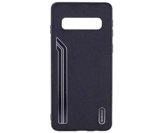 TPU чехол SHENGO Textile series для Samsung Galaxy S10 Черный