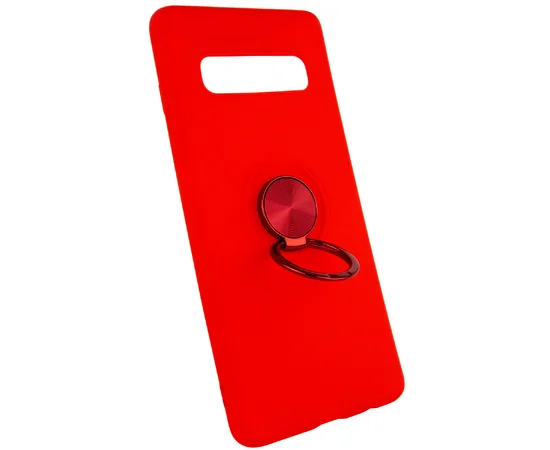 TPU чехол Summer ColorRing под магнитный держатель для Samsung Galaxy S10 Красный
