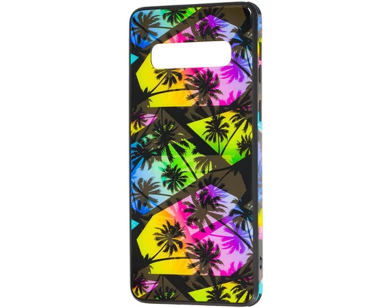 TPU+Glass чехол Cute Print для Samsung Galaxy S10 Пальмы