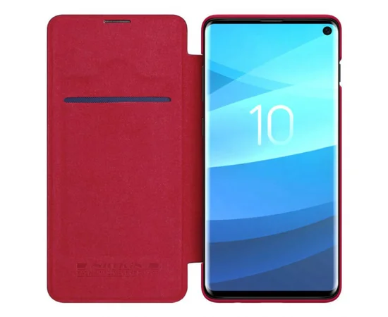 Кожаный чехол (книжка) Nillkin Qin Series для Samsung Galaxy S10 Красный