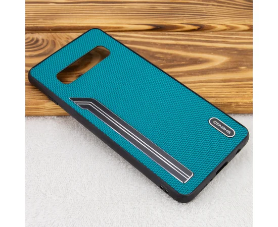 TPU чехол SHENGO Textile series для Samsung Galaxy S10 Зеленый