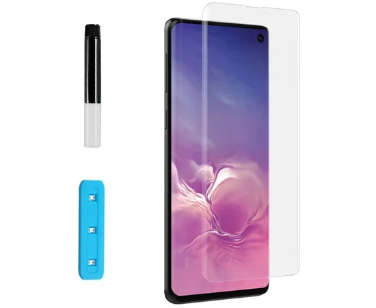Защитное 3D стекло Nano Optics с УФ лампой для Samsung Galaxy S10 Прозрачный