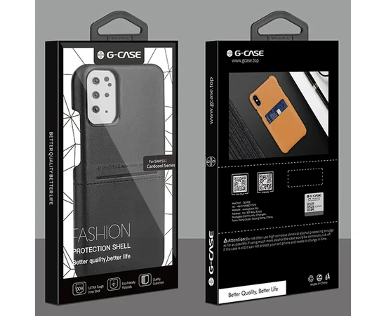 Шкіряна накладка G-Case Cardcool Series для Samsung Galaxy S20 + Чорний