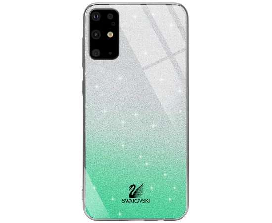 TPU+Glass чехол Swarovski для Samsung Galaxy S20+ Бирюзовый