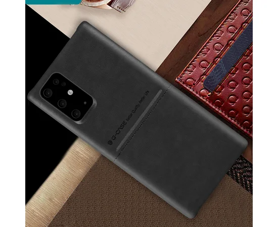 Кожаная накладка G-Case Cardcool Series для Samsung Galaxy S20+ Черный