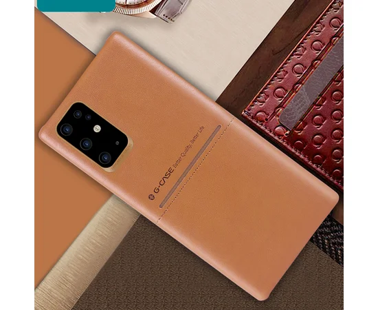 Шкіряна накладка G-Case Cardcool Series для Samsung Galaxy S20 + Коричневий