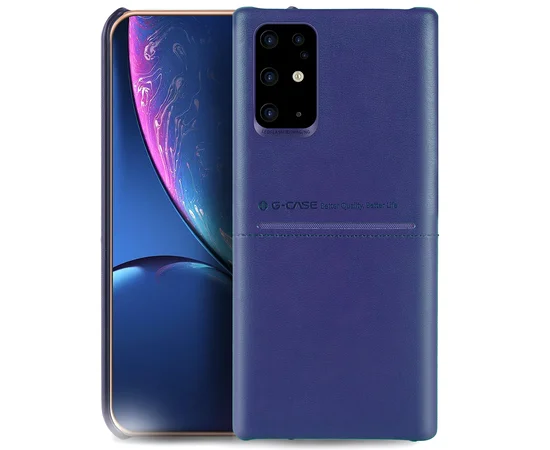 Кожаная накладка G-Case Cardcool Series для Samsung Galaxy S20+ Синий
