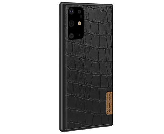 Кожаная накладка G-Case Crocodile Dark series для Samsung Galaxy S20+ Черный