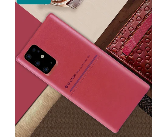 Кожаная накладка G-Case Cardcool Series для Samsung Galaxy S20+ Красный