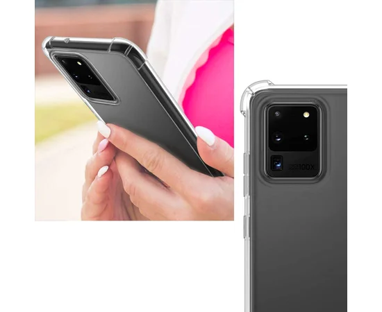 TPU чехол GETMAN Ease с усиленными углами для Samsung Galaxy S20 Ultra Прозрачный / Transparent