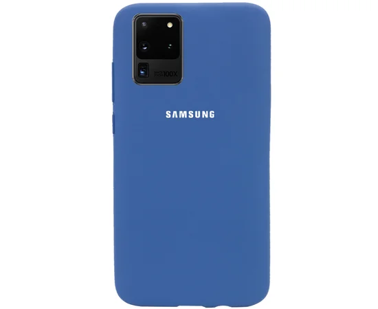 Чехол Silicone Cover Full Protective (AA) для Samsung Galaxy S20 Ultra Синий / Navy Blue