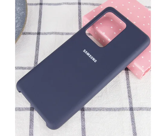 Чехол Silicone Cover (AA) для Samsung Galaxy S20 Ultra Синий / Midnight Blue