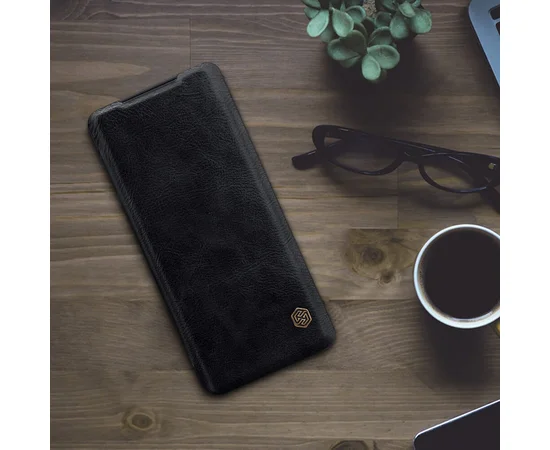 Кожаный чехол (книжка) Nillkin Qin Series для Samsung Galaxy S20 Ultra Черный