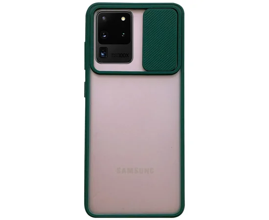 Чехол Camshield mate TPU со шторкой защищающей камеру для Samsung Galaxy S20 Ultra Зеленый