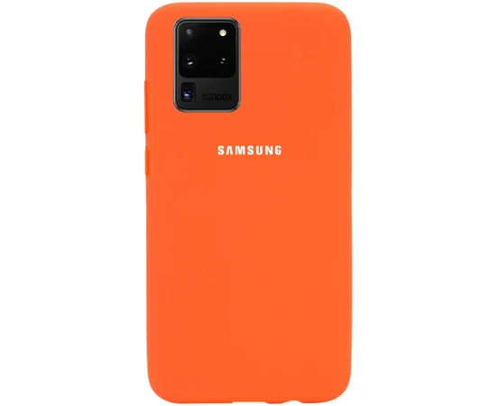 Чехол Silicone Cover Full Protective (AA) для Samsung Galaxy S20 Ultra Оранжевый / Orange